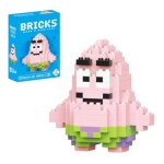 Figurine  assembler patrick ? bob l?ponge 67 cm ? 166 pices micro bricks - jeu de construction compatible ...