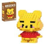 Figurine  assembler winnie l?ourson ? 6 cm ? 144 pices micro bricks - jeu de construction compatible ...