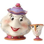 Figurine la belle et la bte - madame samovar et zip - disney traditions jim shore
