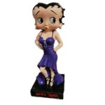 Figurine de collection betty boop en robe longue violette statuette 15x6cm