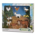 Figurines la ferme - set de 9 animaux - peintes � la main - dimensions 33x7x30 cm - pour enfants � partir ...