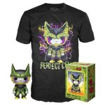 Figurine pop! et t - shirt - dragon ball z - perfect cell #13 - noir - taille l