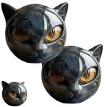 Figurine de sculpture en pierre de chat noir sculpture en pierre de chat noir de luxe figurine de chat ...