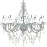 Lustre vnitien baroque 12 feux 1600 cristaux - fihero - blanc - e14 - verre