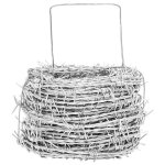 Fil barbel� en acier galvanis� - vidaxl - argent - 50 m - diam�tre bobine 17. 5 cm - espacement barbel�s ...