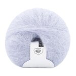 Fil de laine � tricoter - mohair - gris - doux - l�ger - tricot� � la main