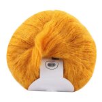 Fil de laine  tricoter - mohair - jaune - doux - lger - tricot  la main