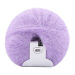 Fil de laine � tricoter - mohair - violet - doux - l�ger - tricot� � la main