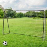 Filets de but de football acier 2 pcs - noir - 300x200x120 cm