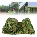Filet de camouflage renforc� - mich - 4x10 m - voile dombrage - bois� - l�ger - solide - polyvalent - ...