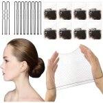Filet chignon50 pices filets  cheveux lastiques invisible et 50 pcs u forme pince bord maille pour ...