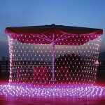 Filet lumineux de nol 200 led 3 x 2 m 8 modes  brancher pour arbustes jardin fte mariage vacances ...