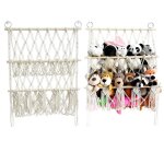 Filet de rangement pour jouets b�b� enfant style hamac pet net peluches - blanc - h 75 cm r�gler