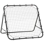 Filet de rebond - homcom - angle rglable et 20 cordes lastiques pour entranement de football tennis ...