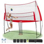 Filet de volley - ball 2 en 1 - vevor - filet dentra�nement de volley - ball portable r�glable hauteur ...