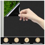 Film fenetre opaque intimit noir45 x 200cm mat noir occultant statique film sticker film de fentre anti ...
