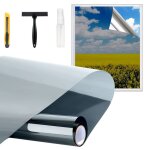 Film solaire miroir argent 50 x 500 cm - protection uv extrieur - autocollant pet - kit outils inclus ...
