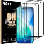 Film de protection en verre tremp - booling - pour iphone 17 - lot de 4 - rsistant aux chocs - bord ...