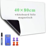 Film tableau blanc magnétique autocollant ? 60x200 cm ? surface effaçable & découpable ? sans outils Film tableau blanc magnétique autocollant ? 60x200 cm ? surface effaçable & découpable ? sans outils