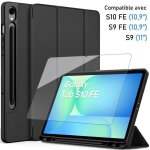 Coque de protection - hom2seeker - galaxy tab s9 fe / s10 fe - film verre tremp - antichocs - noir