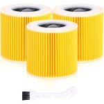 Filtre  cartouche - otbact - 3 pcs - compatible krcher wd2 wd3 mv2 mv3 - cylindrique - orange