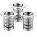 Filtre a cheveux douche 3 pices inoxydable filtre lavabo salle de bain 55  5cm bouchon lavabo filtre ...