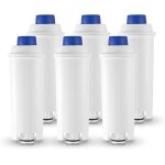 6x aquastrata filtre  eau pour delonghi dlsc002 ser3017 compatible ecam esam machines  caf automatiques ...