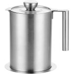 Filtre � huile de cuisine en acier inoxydable avec cr�pine � mailles fines et couvercle de bac � graisse ...