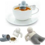 Filtre à passoire à thé en silicone alimentaire et inodore pour tisane en forme de bonhomme prenant son ... Filtre à passoire à thé en silicone alimentaire et inodore pour tisane en forme de bonhomme prenant son ...