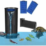 Filtre tortue aquarium noir : faible niveau d?eau submersible 600 l / h. avec pompe de nettoyage