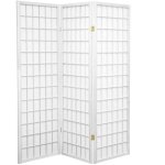 Fine asianliving paravent japonais l 135 x h 180 cm 3 panneaux shoji papier de riz blanc tana