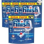 Finish quantum pastilles lave - vaisselle citron elimine les taches tenaces 100 capsules - lot de 4