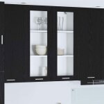 Finition meuble de cuisine - plinthe vidaxl armoire suspendue ch�ne noir 80 x 31 x 100 cm bois ding�nierie ...
