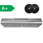 Firegas hotte aspirante 60 cm sous meuble inox ? classe a + ? �vacuation et recyclage ? filtre charbon ...