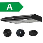 Firegas hotte aspirante 60cm - hotte visi�re - eclairage led - filtre � charbon inclus - evacuation et ...