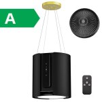 Firegas hotte lot centrale a 380m  / h 39. 5cm - hotte aspirante 4 vitesses - hotte suspendue recyclage ...