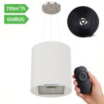 Firegas hotte �lot suspendue 35 cm 700 m� / h 3 vitesses �clairage led arr�t diff�r� 2 filtres � charbon ...