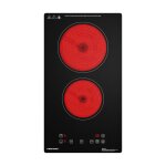 Plaque de cuisson vitrocramique noir - firegas 2 foyers 3000w l52cm * p29cm