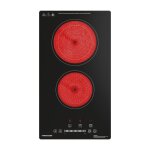 Plaque de cuisson vitrocramique noir - firegas 2 foyers 3400w l52cm * p29cm