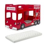 Fireman - lits superposs camion pompier 90x200cm + matelas