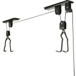 Support � v�lo pour plafond - fischer - 50386 - 1 position r�glable - noir - crochets caoutchout�s