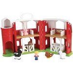 Fisher price - little people - chj51 - ferme articule avec 6 animaux et 1 botte de foin