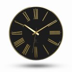 Fishtec - horloge murale chiffres romains - radiopilote - vitre verre bomb - silencieuse - cadre aluminium ...