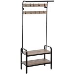 5five - penderie vestiaire 2 tagres jano bois noir