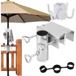 Fixation de parasol pour table support de parasol en m�tal pour balcon pied de parasol balcon pince de ...