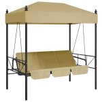 Vente - flash balancelle de jardin - avec auvent sable acier(541257)zlh