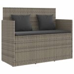 Vente - flash banc de jardin - sige / meuble - avec coussins gris rsine tresse @3711030