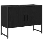 Vente - flash meuble sous lavabo salle de bain - meuble dvier / grand espace - chne noir 80x33x60 cm ...