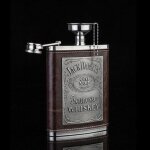 Flasque à whisky en acier inoxydable avec housse en cuir?contenance 200 - 300 ml?élégante et pratique ... Flasque à whisky en acier inoxydable avec housse en cuir?contenance 200 - 300 ml?élégante et pratique ...