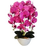 Fleur artificielle - damich - orchide - rose - en caoutchouc - 3 branches